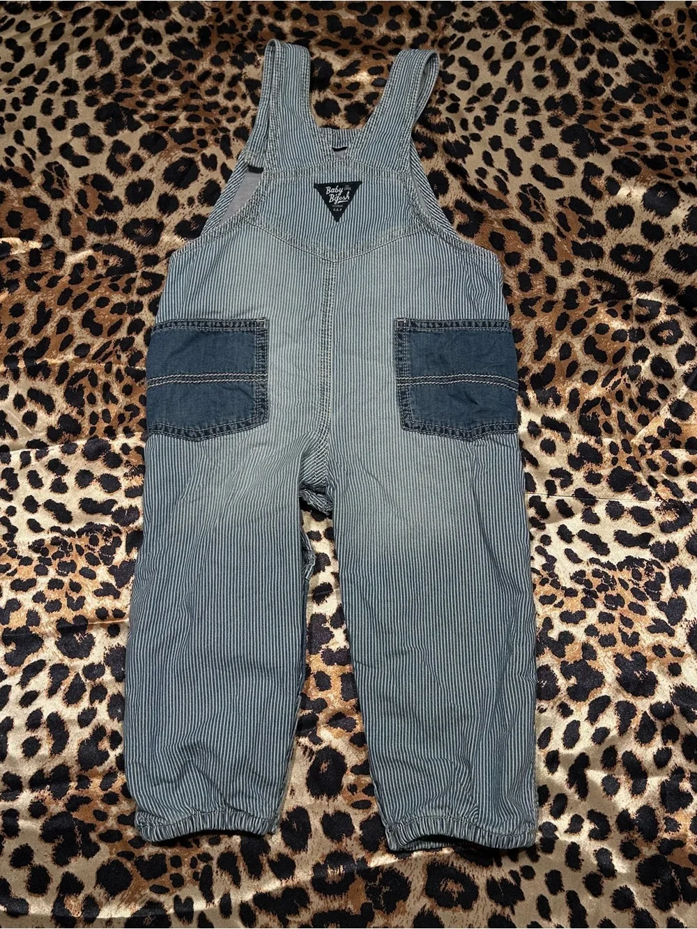 Oshkosh B’Gosh Vestbak Striped Denim Color Blocked Overalls